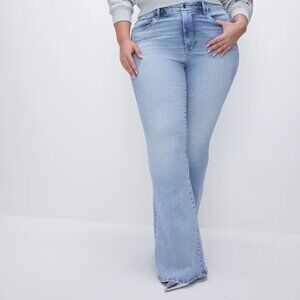 Good American  Good Legs Flare Split Back Pocket Jeans Women's 18 Indigo